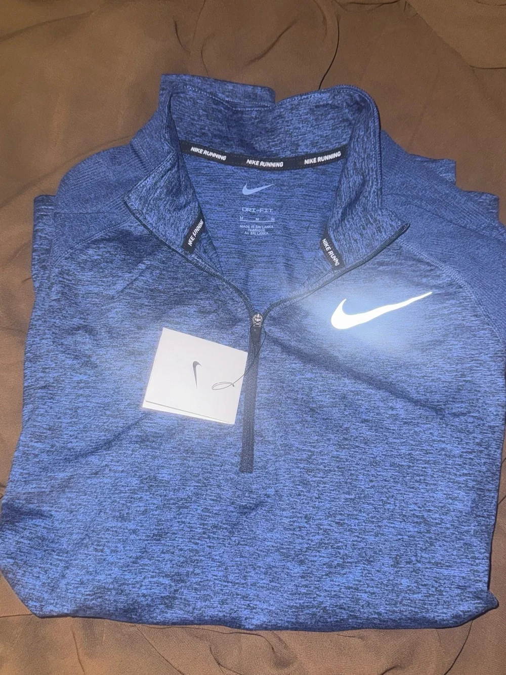 NWT Nike Men's Heathered Navy Quarter-Zip Performance Top